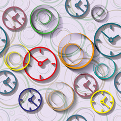 Fototapete - Seamless background of watch dials. Timing is everything.
