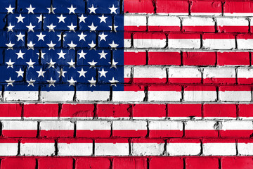 The flag on the wall. United States