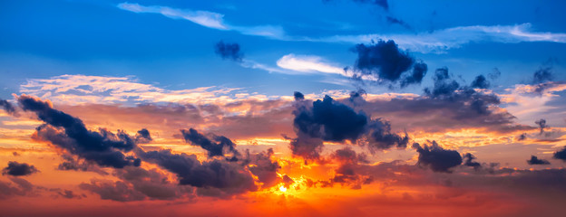 Wall Mural - sunset, sunrise sky cloudscape, beautiful nature background