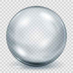 Poster - transparent gray sphere with shadow. transparency only in vector file