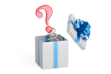 Poster - question mark jack in the gift box, 3d rendering