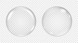 Fototapeta  - Vector transparent soap bubble on a light background.