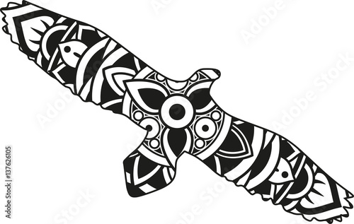 Download Vector illustration of a mandala eagle silhouette - Buy ...