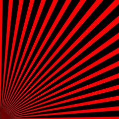 Vector geometric background with black and red rays