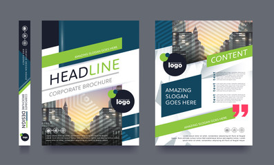 Wall Mural - report poster flyer pamphlet brochure cover design layout space for photo background, vector templat