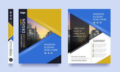 Wall Mural - report poster flyer pamphlet brochure cover design layout space for photo background, vector templat