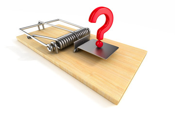 Wall Mural - mousetrap on white background. Isolated 3D image