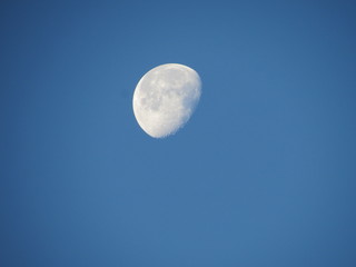 moon in blue sky