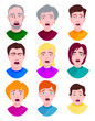 © partyvector - Extremely surprised young people shock portrait and frightened face emotions afraid expression person with open mouth vector illustration.