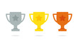 Silver gold and bronze trophy icon