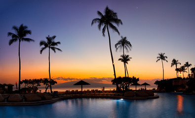 Wall Mural - Hawai resort at sunset
