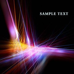 Poster - Abstract bright sparkle fractal on black background