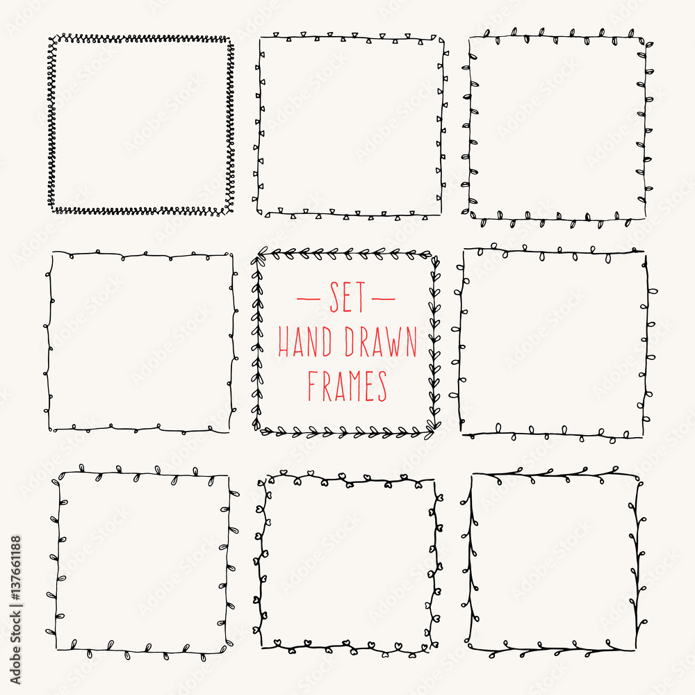 Vintage vector drawing frames to your template. Stock Vector | Adobe Stock