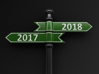 Poster - Sign Directions 2017, 2018. Image with clipping path