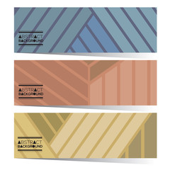 Wall Mural - Modern Design Set Of Three Colorful Graphic Horizontal Banners Vector Illustration