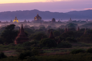 Ananda pagoda at dusk, in the Bagan plain, Myanmar (Burma)