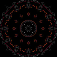 Hintergrund Mandala In Rot, Orange, Weiß, Schwarz, Geeignet Für Meditation, Hypnose, Esoterik, Entspannung, Schönes Muster, Schablone, Postkarte, Ornament, Einladung