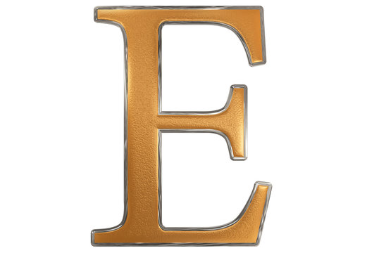 Uppercase letter E, isolated on white, 3D illustration