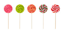 Set Of Colorful Lollipops
