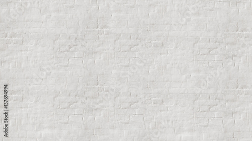 Cuadros en Lienzo White wash painted old brick wall with plaster texture