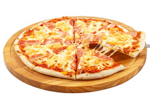 Pizza Hawaii, Mozzarella, Ham, Pineapple Isolated 
