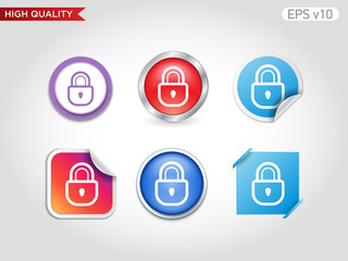 Wall Mural - Lock icon. Button with lock icon. Modern UI vector.