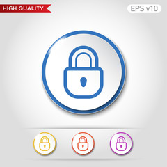 Wall Mural - Lock icon. Button with lock icon. Modern UI vector.