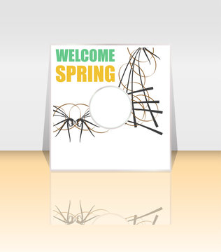 Welcome spring words on holiday card