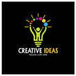 Creative Ideas logo design template. Bright future logo design concept. Vector illustration