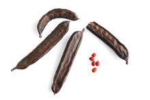 Pods And Seeds Of The Carob Tree