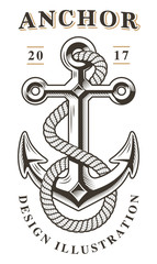 Vintage anchor emblem (raster version)