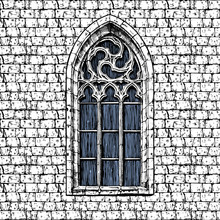Gothic Window At The Wall