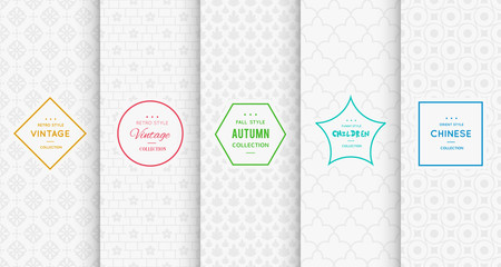 Wall Mural - light grey seamless patterns for universal background