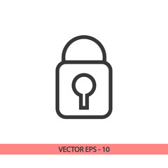 Wall Mural - lock  icon, vector illustration. Flat design style