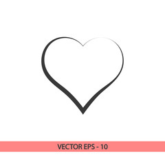 Canvas Print - Heart Icon, vector illustration. Flat design style