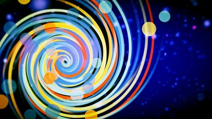 Wall Mural - Abstract Loopable motion graphics with colored spiral. 4k