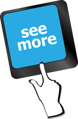 Fototapete - computer keyboard with see more keypad, search concept