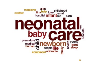 Wall Mural - Neonatal care animated word cloud, text design animation.