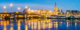Fototapeta Mapy - panorama of the historic district of Szczecin,night photography