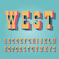Leinwandbilder - Serif bold vintage poster font.