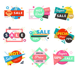 Poster - Sale Material Design Geometric Icon Set