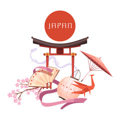 Poster - Japanese Culture Elements Retro Cartoon Illustration