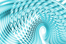 Abstract Intricate Swirly Texture In Bright Blue Colors. Digital Fractal Art. 3D Rendering.