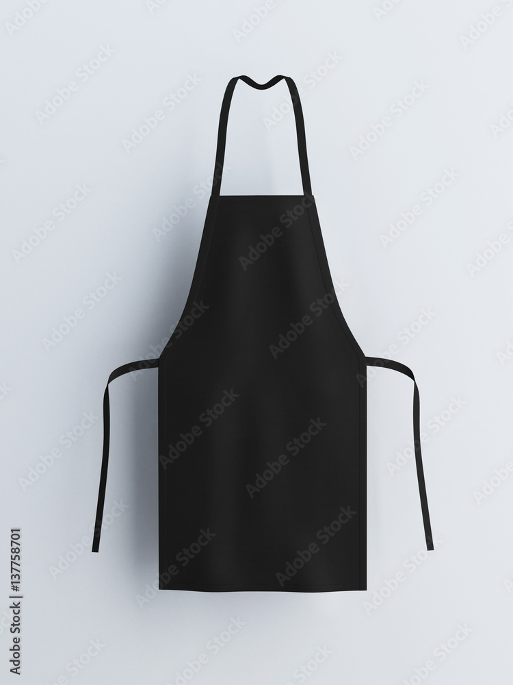 Black apron, apron mockup 3d rendering - obrazy, fototapety, plakaty 
