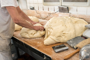 Wall Mural - Preparing dough for bread