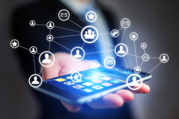 Poster - concept of business international network interface - technology concept