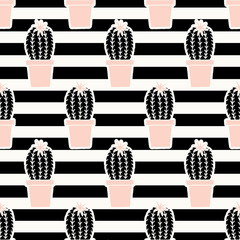 Poster - hand drawn cactus pattern