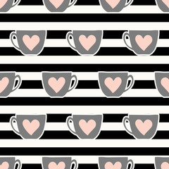 Poster - cute cups pattern
