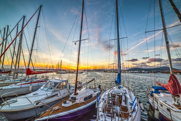 Wall Mural - Boats in Alghero harbor