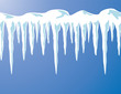 vector icicles and snow background